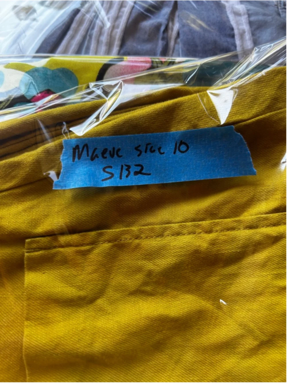 Anthropologie Maeve Mustard Yellow Patch Pocket Linen Blend Mini Size Large